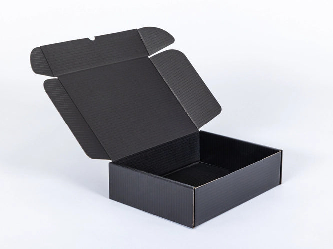 Black die-cut cardboard 290x230x80mm internal dimensions 3W B 410g/m2 FSC Mix