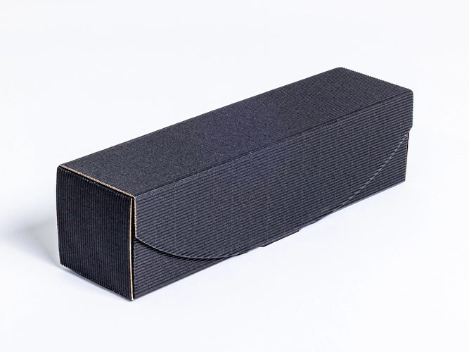 Black decorative cardboard for 1 bottle of wine 318x85x87mm 4W FE 450g/m² FSC Mix