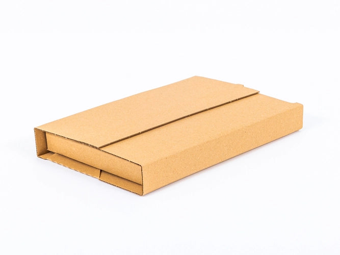 kartonnen brievenbus doos met plakstrip en afscheurstrook 300x212x50mm enkelgolf B 320g/m2 bruin