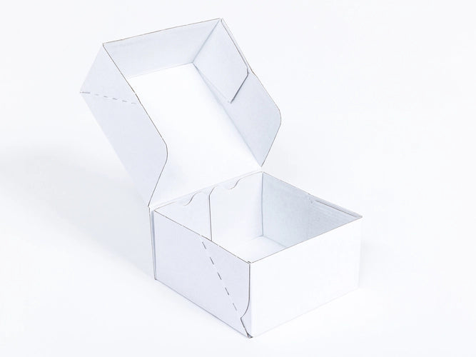 Kartonnen dozen 150x150x80mm enkelgolf E 420g/m2 Wit-Wit