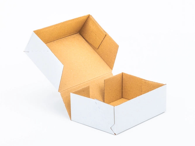 Kartonnen dozen 160x120x60mm binnenmaat enkelgolf E 370g/m2 Wit