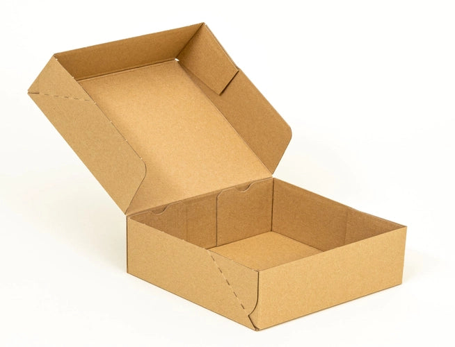 Kartonnen dozen 200x200x80mm enkelgolf E 340g/m2 bruin