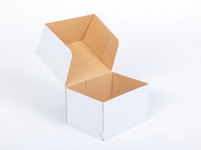 Kartonnen dozen 250x200x150mm enkelgolf E 350g/m2 Wit