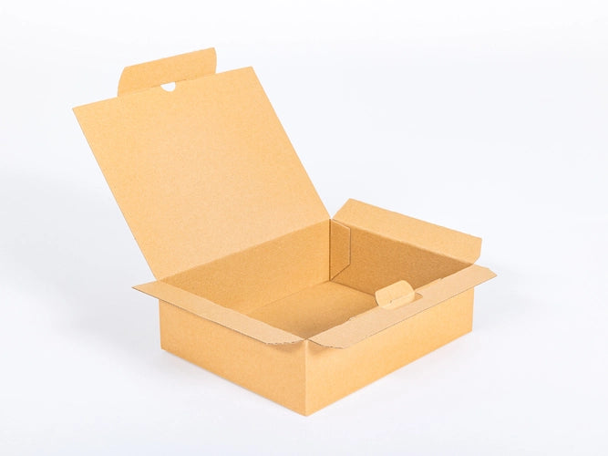 Kartonnen dozen 250x200x80mm enkelgolf E 390g/m2 bruin