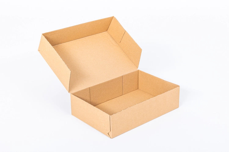 Kartonnen dozen 300x200x80mm enkelgolf E 390g/m2 bruin