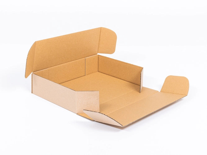 Kartonnen dozen 350x250x80mm enkelgolf B 380g/m2 bruin