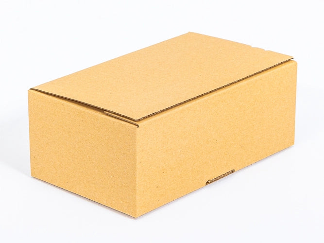 Kartonnen dozen met plakstrip en afscheurstrook 250x150x100mm enkelgolf B 380g/m2 bruin