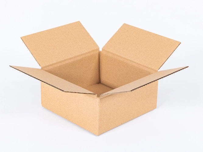 Kartonnen dozen 200x200x100mm enkelgolf B 320g/m2 bruin