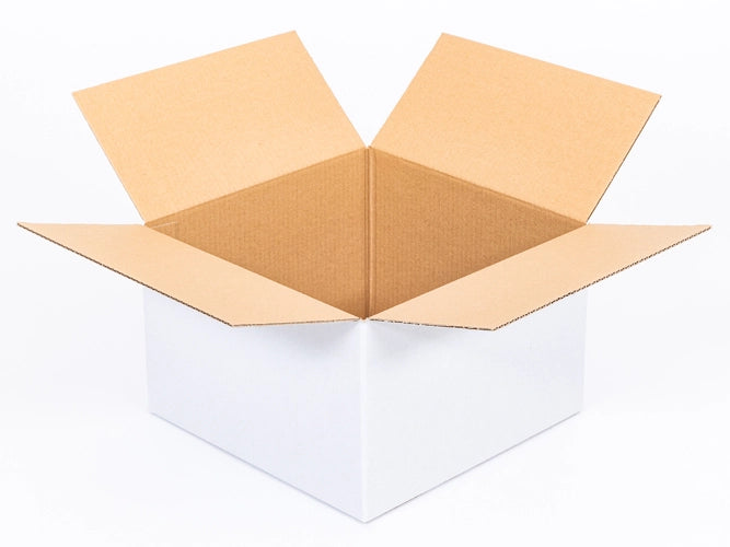 Kartonnen dozen 200x200x150mm enkelgolf B 360g/m2 Wit