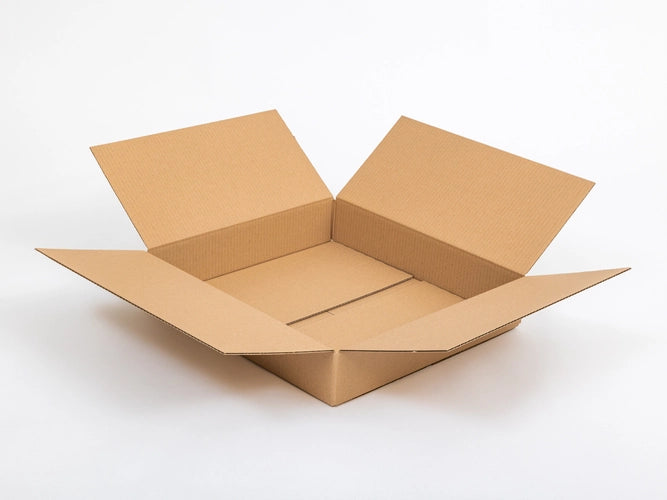 Kartonnen dozen 400x380x80mm enkelgolf B 320g/m2 bruin