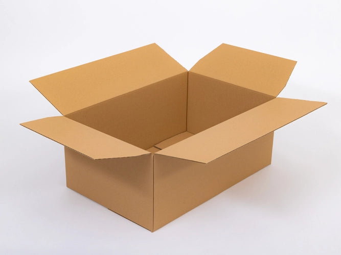 Flap cardboard 590x380x240mm internal dimensions 3W B 420g/m2 Gray cut flaps FSC Mix