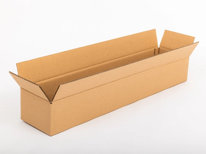 Langwerpige kartonnen doos 900x200x150mm dubbelgolf 560g/m2 bruin