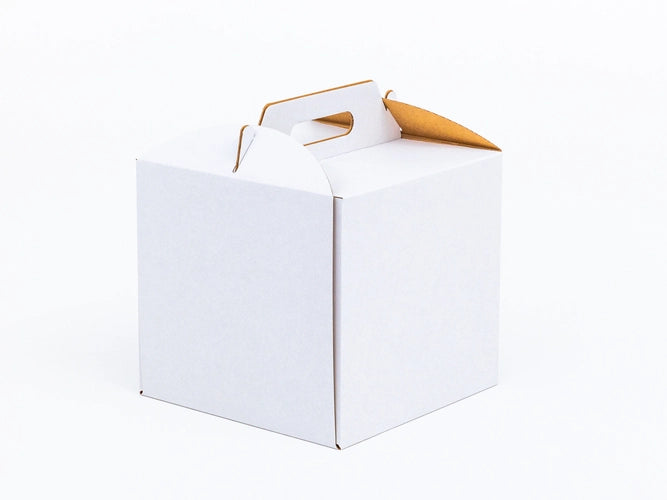 Cardboard packaging for cakes and pastries 265x265x250 mm 3W E 400 g/m² White FSC Mix