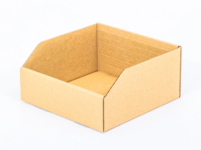 Kartonnen bewaardoos 200x200x100mm enkelgolf B 420g/m2 bruin