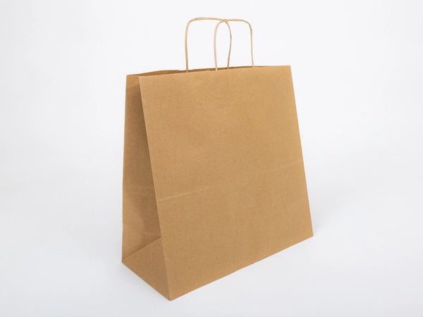 Papieren tas met gedraaide handgreep 400x180x390mm Bruin