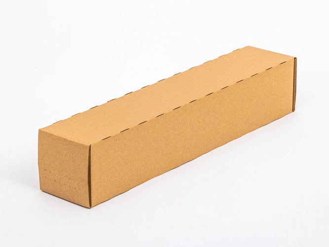 Kartonnen buis met plakstrip 100x100x500mm enkelgolf B 440g/m2 bruin