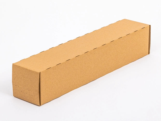 Kartonnen buis met plakstrip 100x100x600mm enkelgolf B 440g/m2 bruin
