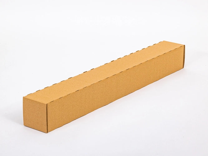 Kartonnen buis met plakstrip 100x100x800mm enkelgolf B 440g/m2 bruin