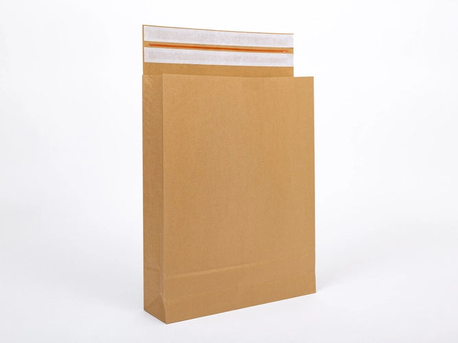 E-commerce envelopes with block bottom, brown, BONG, 400x500x100+100mm