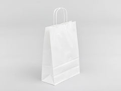 Papieren witte zak met gedraaide handgreep 240x100x320mm 250 stuks