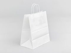 Papieren witte zak met gedraaide handgreep 300x170x340mm 250 stuks