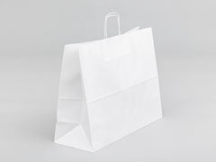 Papieren witte zak met gedraaide handgreep 500x180x390mm 150 stuks