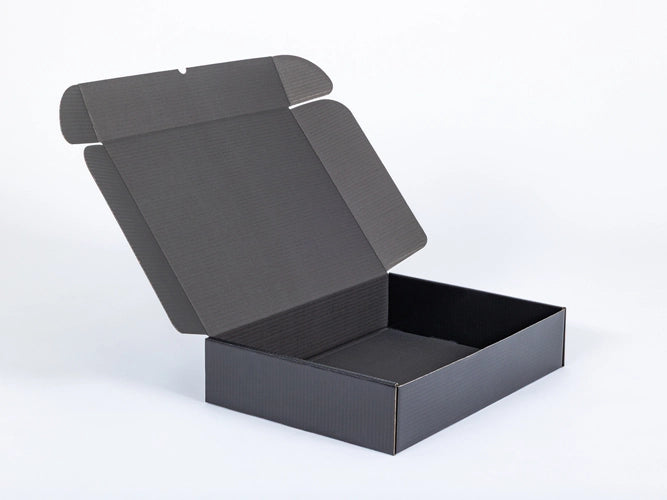 Black die-cut cardboard 470x350x100mm internal dimensions 3W B 410g/m2 FSC Mix