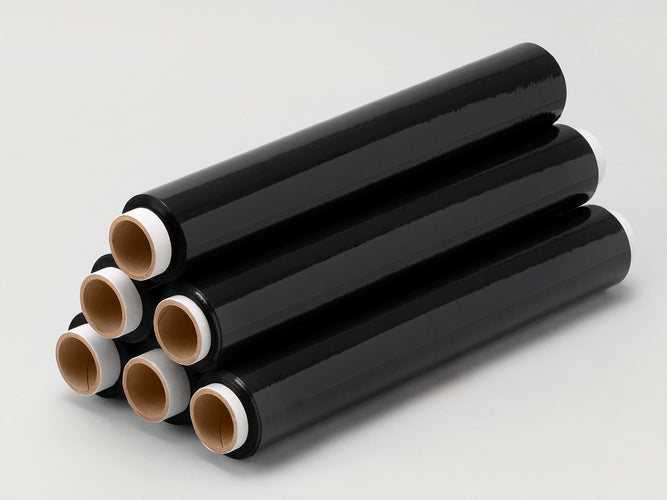 Zwarte stretchfolie 1,5kg 23 mic.
