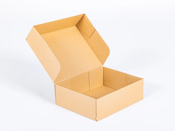 Kartonnen dozen 250x200x80mm enkelgolf E 340g/m2 bruin