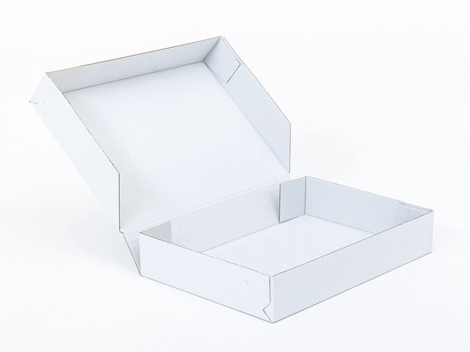 Kartonnen dozen 320x220x60mm enkelgolf E 390g/m2 Wit-Wit