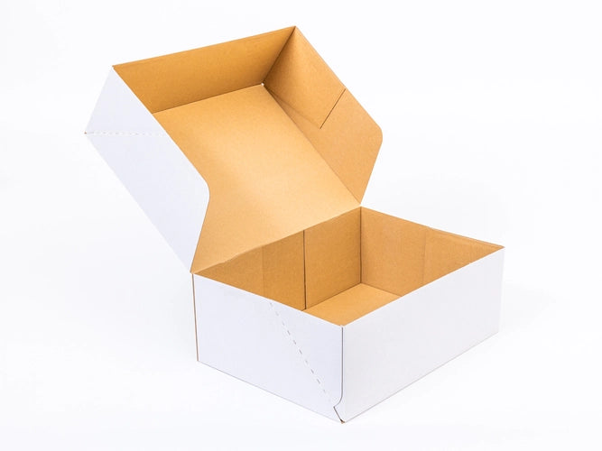 Kartonnen dozen 400x300x150mm enkelgolf E 350g/m2 Wit