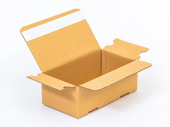 Kartonnen dozen met plakstrip 260x200x160mm enkelgolf B 360g/m2 bruin