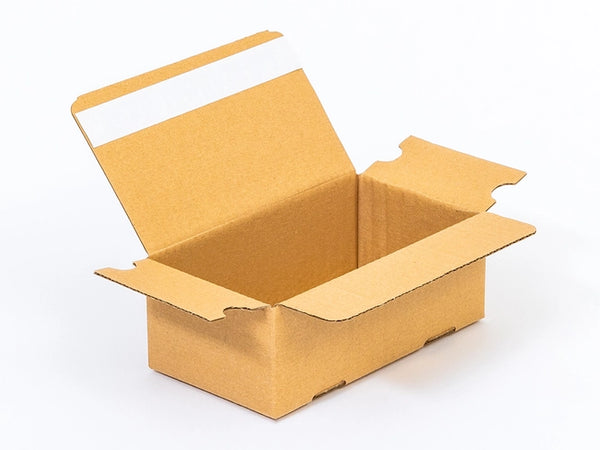 Kartonnen dozen met plakstrip 260x200x160mm enkelgolf B 360g/m2 bruin