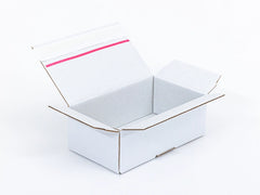 Kartonnen dozen met plakstrip en afscheurstrook 200x120x80mm enkelgolf B 490g/m2 Wit-Wit