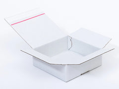 Kartonnen dozen met plakstrip en afscheurstrook 200x200x80mm enkelgolf B 380g/m2 Wit-Wit