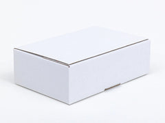Kartonnen dozen met plakstrip en afscheurstrook 300x200x100mm enkelgolf B 400g/m2 Wit-Wit