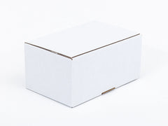 Kartonnen dozen met plakstrip en afscheurstrook 300x200x150mm enkelgolf B 360g/m2 Wit