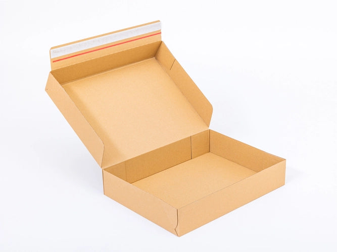 Verzenddoos met plak- en scheurstrip 400x300x80mm enkelgolf E 340 g/m² Bruin 20 stuks