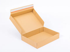 Verzenddoos met plak- en scheurstrip 400x300x80mm enkelgolf E 340 g/m² Bruin 20 stuks