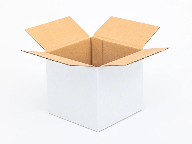 Kartonnen dozen 180x180x180mm enkelgolf B 360g/m2 Wit