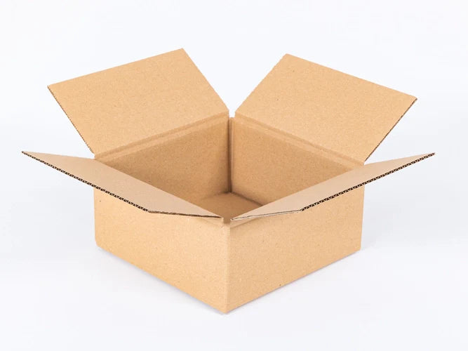 Kartonnen doos 200x200x100mm enkelgolfs 380g/m2 bruin