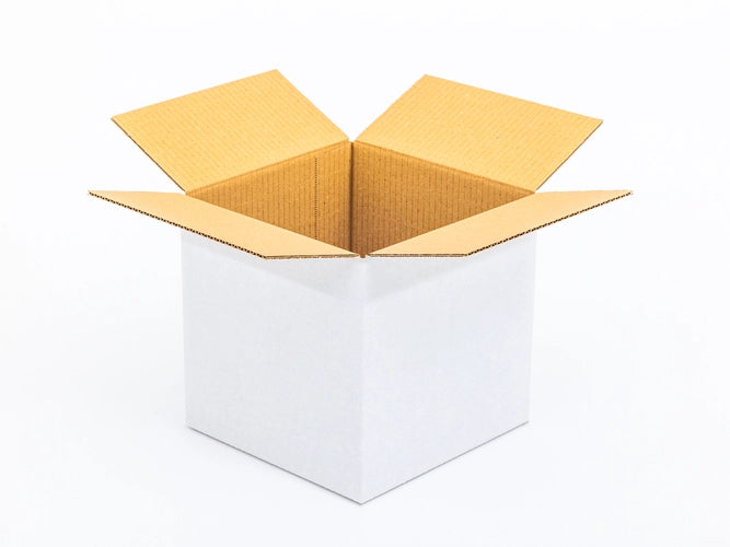 Kartonnen dozen 200x200x190mm enkelgolf B 360g/m2 Wit