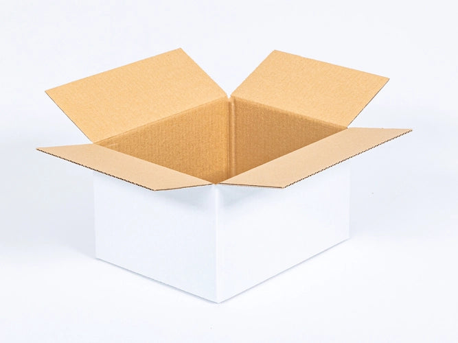 Kartonnen dozen 250x200x150mm enkelgolf B 360g/m2 Wit