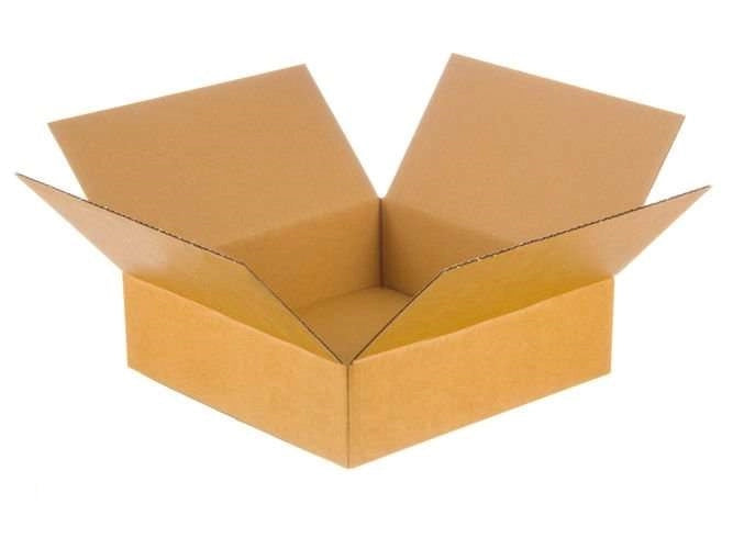 Kartonnen dozen 300x300x80mm enkelgolf B 320g/m2 bruin