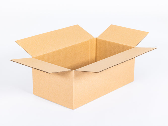 Kartonnen doos 350x200x150mm enkelgolfs 400g/m2 bruin