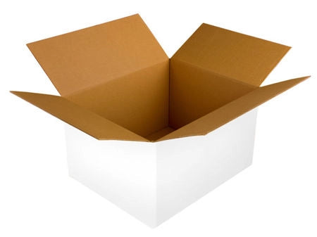 Kartonnen dozen 350x250x190mm enkelgolf B 360g/m2 Wit