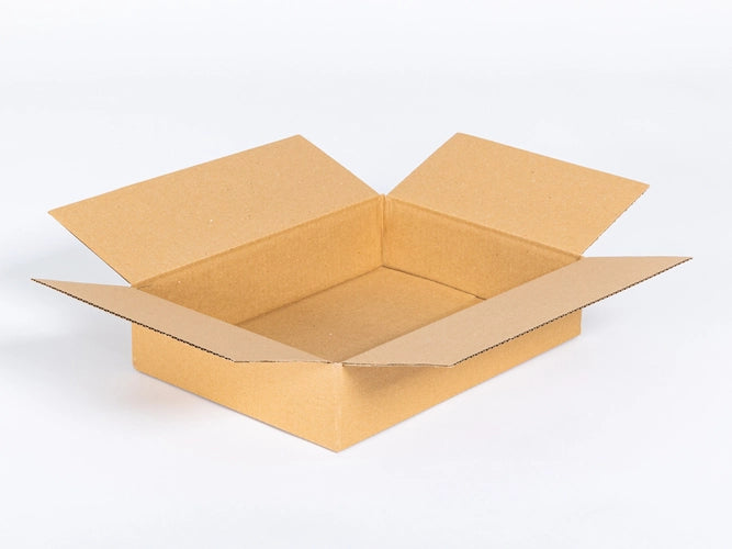 Kartonnen dozen 350x250x80mm enkelgolf B 320g/m2 bruin
