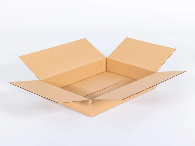 Kartonnen dozen 400x300x80mm enkelgolf B 320g/m2 bruin