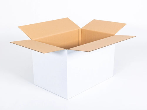 Kartonnen dozen 600x400x400mm dubbelgolf 600g/m2 Wit Pocztex L