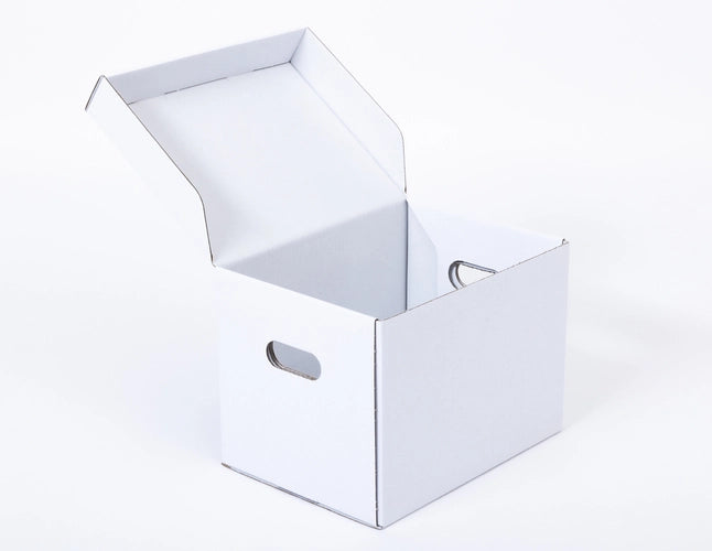 Mappenkarton met handvatten 500x305x325mm enkelgolf B 400g/m2 Wit-Wit